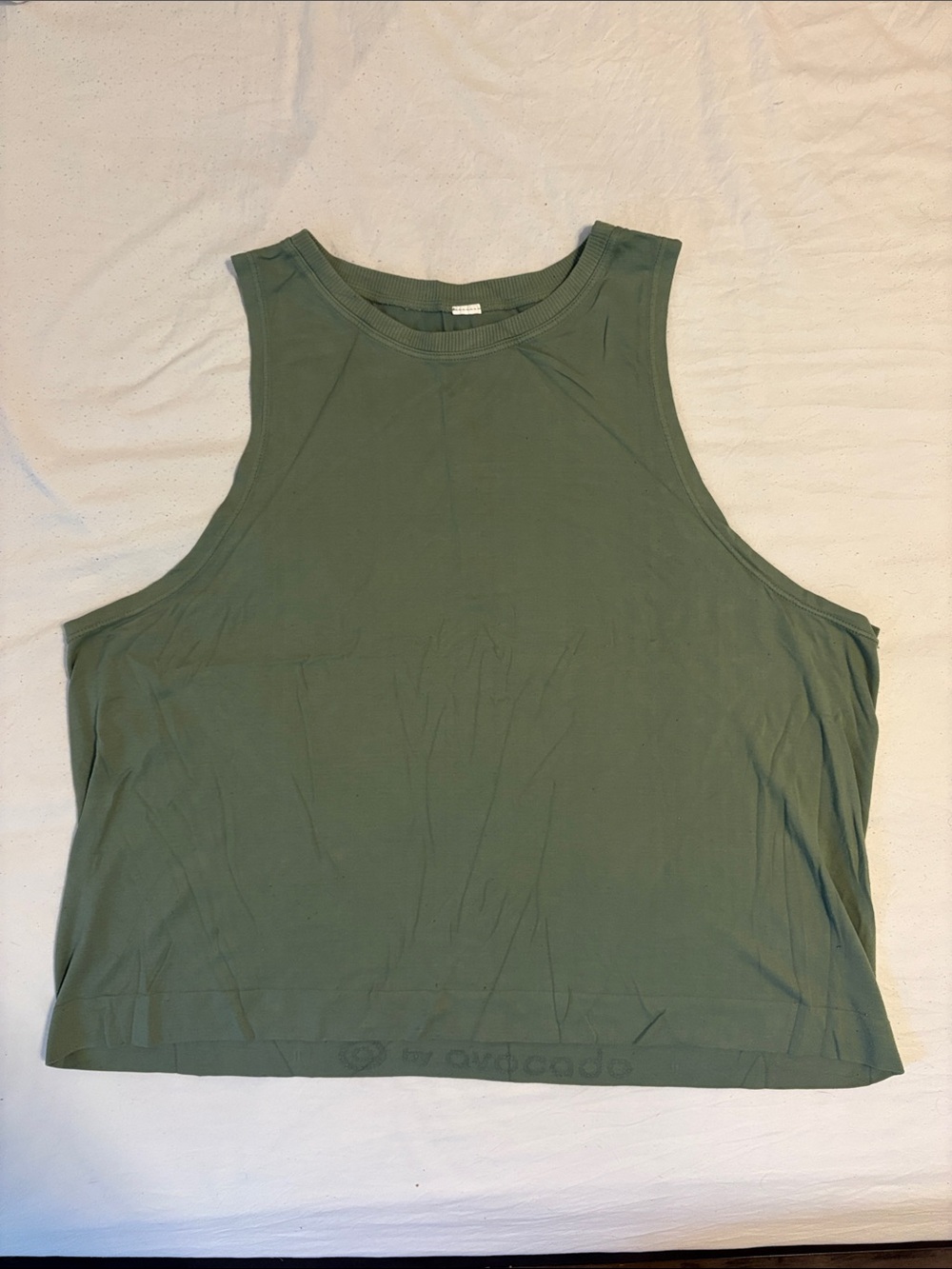 avocado brand Olive Green Muscle Tank Crop Top